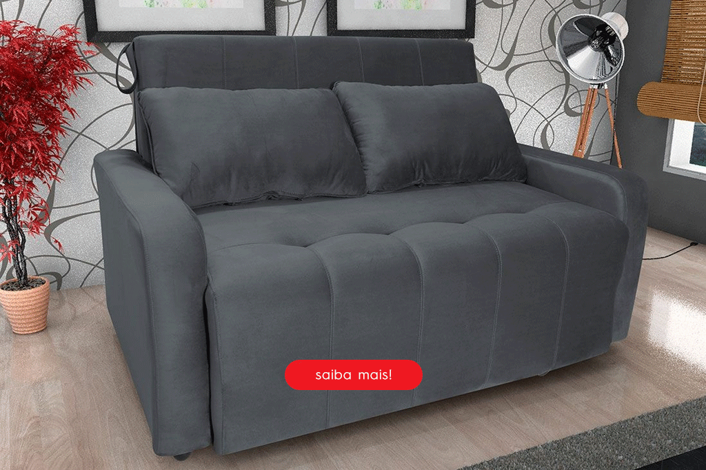 sofa cama cinza matrix estofados