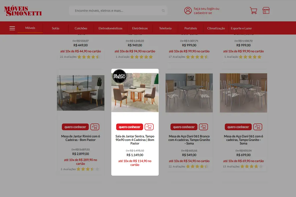 Site simonetti com sala de jantar